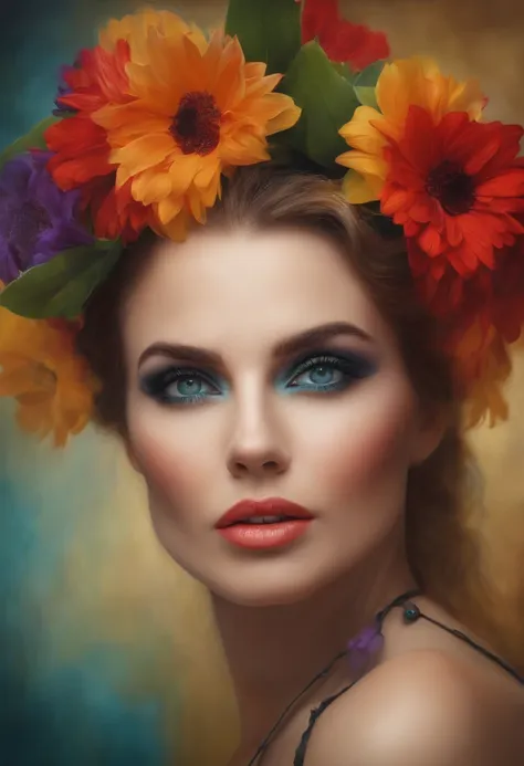 A woman with a flower crown on her head - SeaArt AI