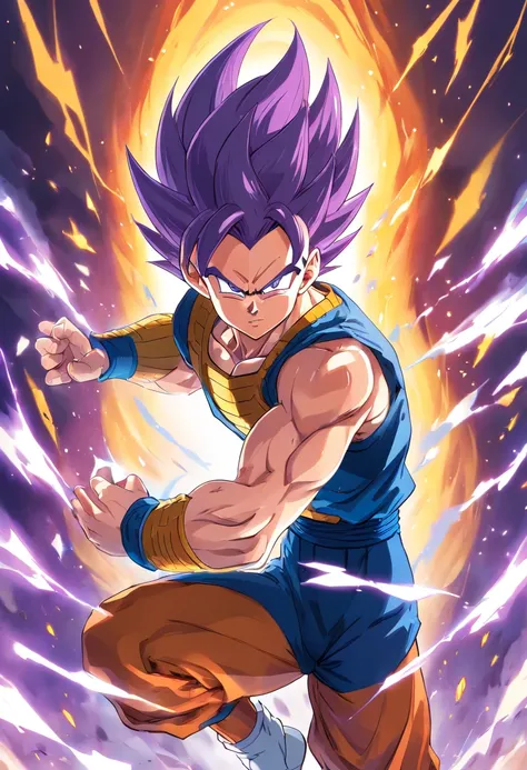 The perfect art of Vegeta's superego, Purple hair and eyes, Wrapped in ...