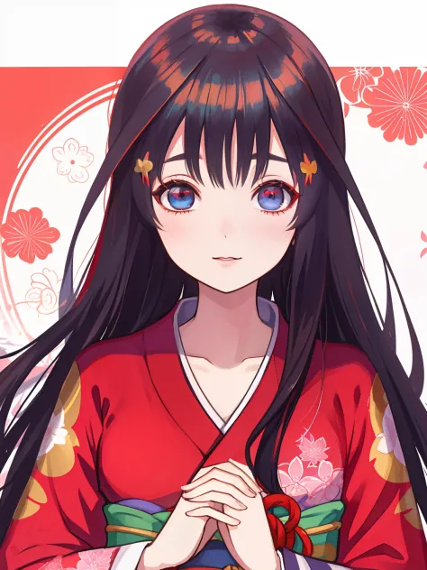 una chica de dibujos animados en un traje de kimono sosteniendo un palo, Maya Fey de ACE Attorney, Arte oficial del personaje, e...