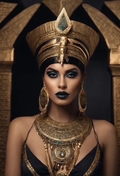 Free Photos - A Woman With Dark Skin And Hair, Wearing A Prominent  Headdress And Necklace, Reminiscent Of Ancient Egyptian Culture. She  Appears To Be A Statue Or A Part Of A