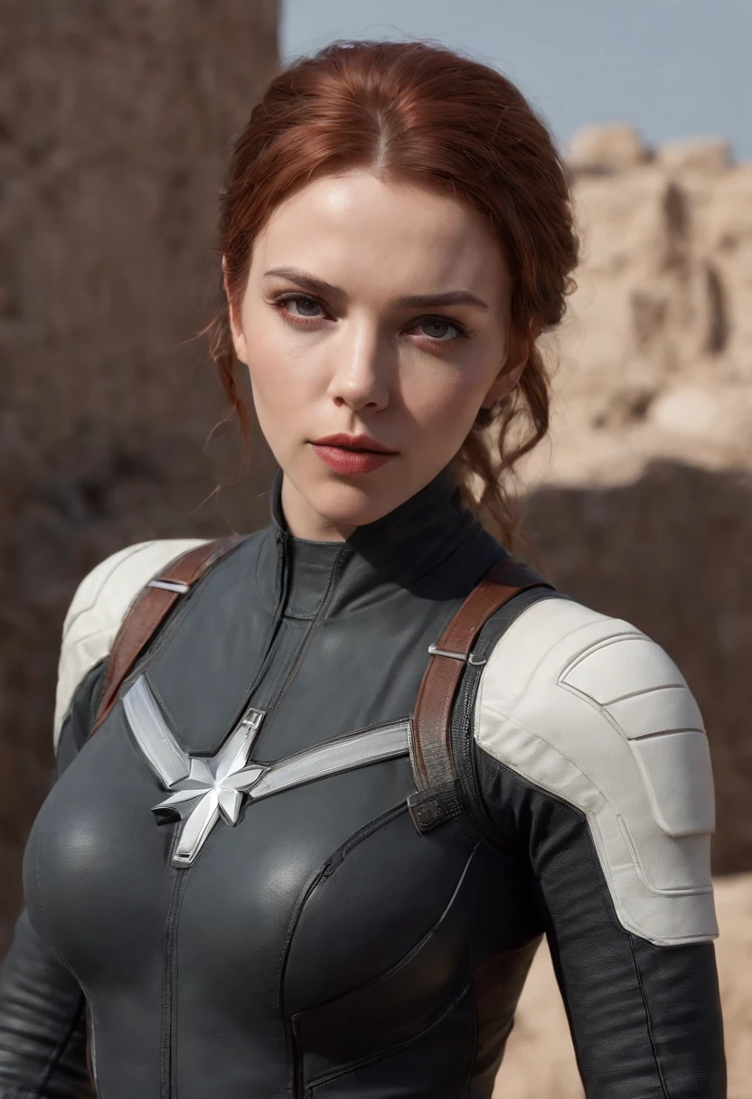 Close-up of a woman in a white black widow costume，Scarlett Johansson plays Black Widow in the Marvel Universe, in an urban setting, Super detailed, White Black Widow costume，Ultra-detailed Black Widow white costume, High-quality facial research, full bodyesbian, Competitive high quality, (Perfect body: 1.1), (Short wavy hair: 1.2), Whole body, Casual pose, Beautiful pose, (Extremely detailed CG 8k wallpaper), (Extremely delicate and beautiful), (Masterpiece), (Best quality: 1.0), (Ultra-high resolution: 1.0), Beautiful lighting, Perfect lighting, Realistic shadows, [high resolution], Detailed skin, Super detailed (((Colorful))), Digital art, metal gear solid concept art, full body concept art, Expert concept art with high detail, concept-art，Such as Ernest Khalimov, fps game concept art, concept-art, craig mullins style, Video game concept art, 4K