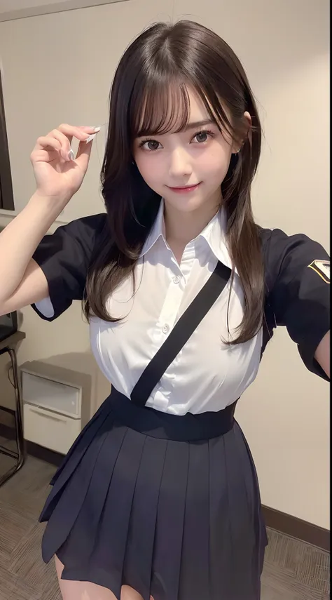 took a full body photo of a Japanese girl wearing a school uniform ...