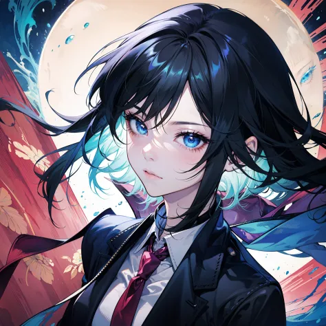 anime - style image of a girl in a black jacket and red tie, beautiful anime pose, anime beautiful girl, anime portrait of a beautiful girl, female anime style, young anime girl, realistic anime artstyle, beautiful guy in demon slayer art, tall anime guy w...