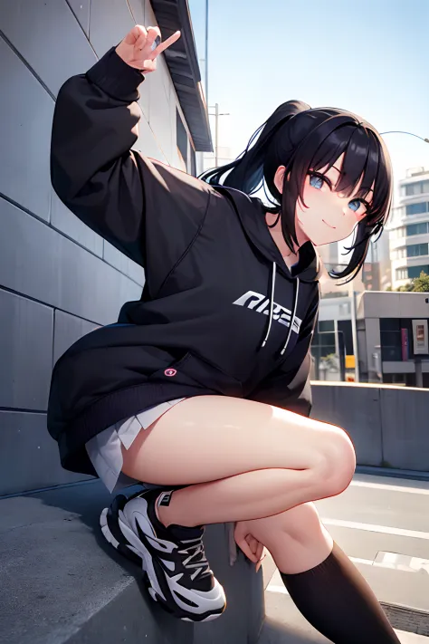 (masterpiece1.5), best quality, expressive eyes, perfect face Beautiful. Wear is sport wear. Beautiful Anime is Japanese cute girl. Japanese girl is ponytail. hair colour is black. hair style is ponytail. single eyelids. eye style is hooded and sultry and ...