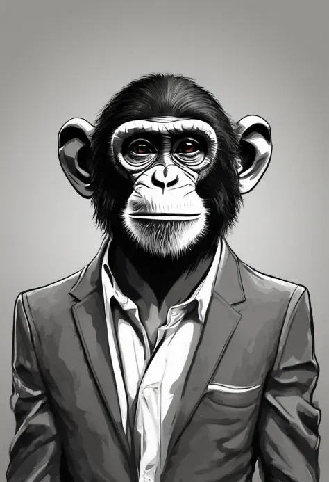 cartoon monkey with glasses on his face and a black shirt, bored ape nft, “portrait of a cartoon animal, face like monkey, bored ape, high detailed cartoon, monkey, inspired by Alex Petruk APe, subject= chimp, varguyart style, cartoon portrait, cartoon art...
