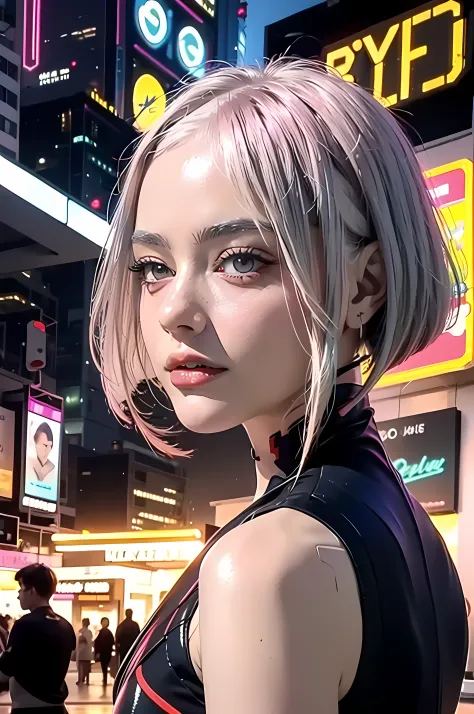 Psychedelic style, Anime character "Bladerunner", Lucy, Metaverse, Detail,