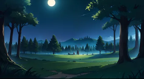 forest, battlefield background, game background, 2d game background, night, moon, rpg, Ruined King Game, mobile rpg, mobile game background, clear design