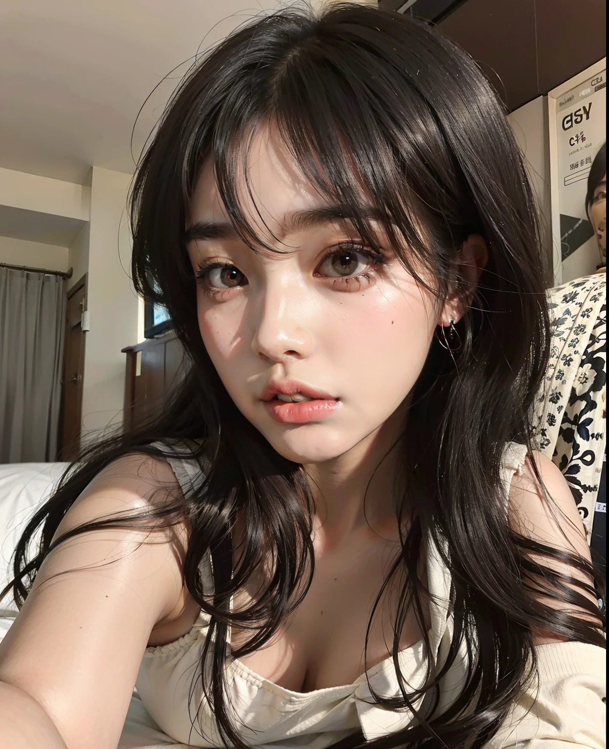 Arafed asian girl with long bl - SeaArt AI