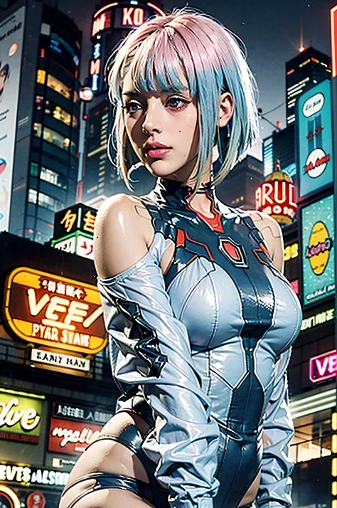 psychedelic style, anime character "bladerunner", lucy, metaverse, detail.