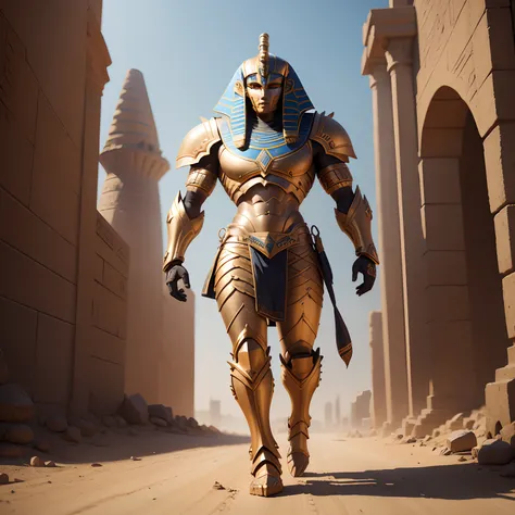 Egypt Sphinx Robot Warrior in Realistic 4K Full Body Armor,Pyramids ...