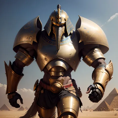 Egypt Sphinx Robot Warrior in Realistic 4K Full Body Armor,Pyramids ...