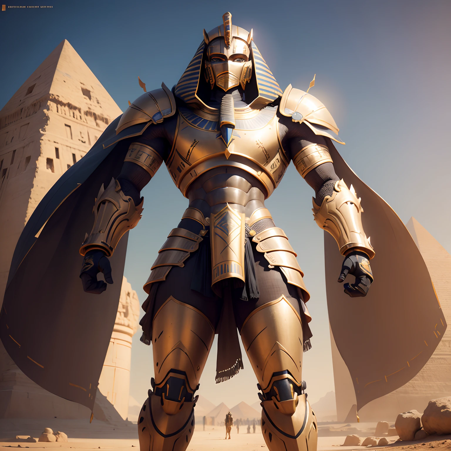 Egypt Sphinx Robot Warrior in Realistic 4K Full Body Armor,Pyramids ...