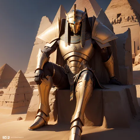 Egypt Sphinx Robot Warrior in Realistic 4K Full Body Armor,Pyramids ...