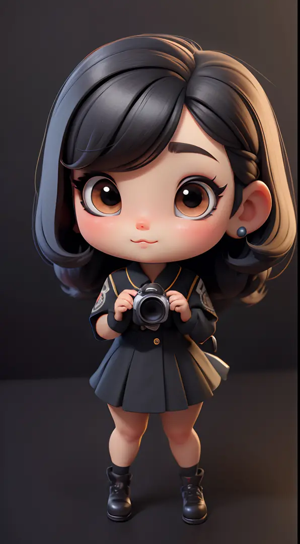 Menina fofa s、Estilo Chibi、copos grandes、ver corpo inteiro、Front to front and the focus is looking at the camera lens、1 head bod...