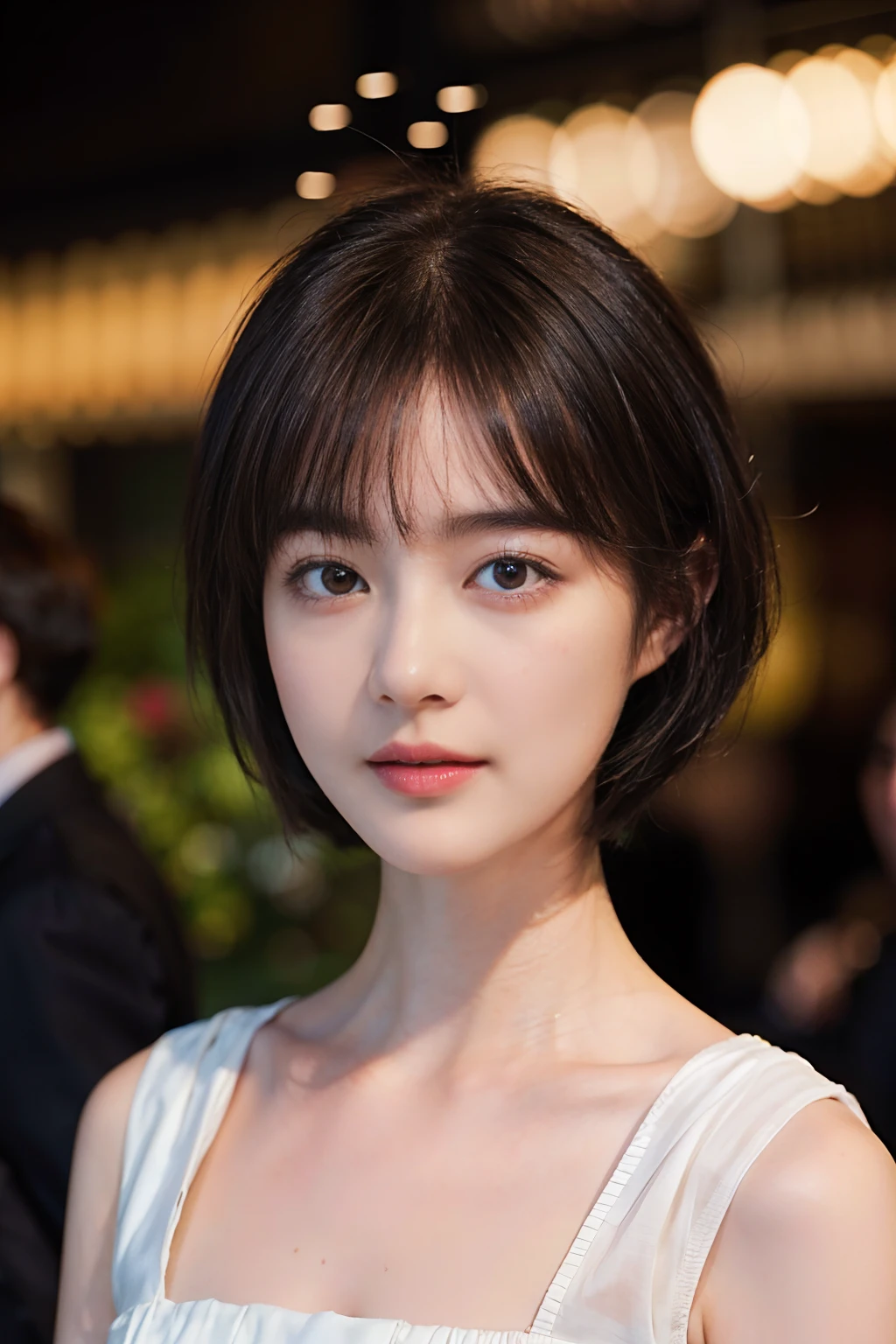 14
(Shorthair:1.3), (a 20 yo woman), (A hyper-realistic), (Masterpiece), (8KUHD), Beautiful woman, Small eyes, (Focus on the face:1.23)