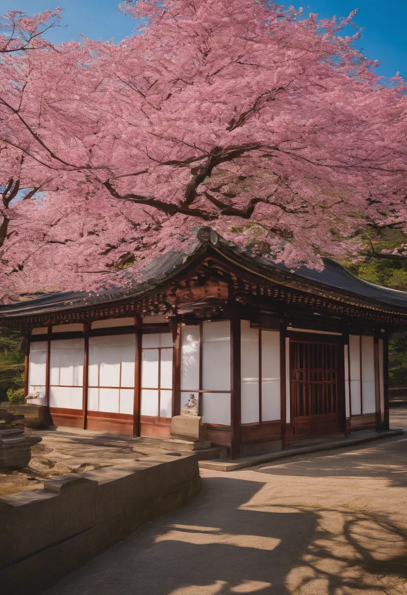 Arafed view of a japanese style building with a tree in the background -  SeaArt AI