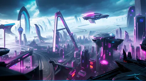 futuristic cyberpunk city, action shooting, vibrant, photorealistic, realistic, dramatic, dark, sharp focus, 8k