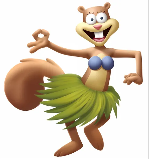 Cartoon character of a squirrel in a hula skirt dancing - SeaArt AI