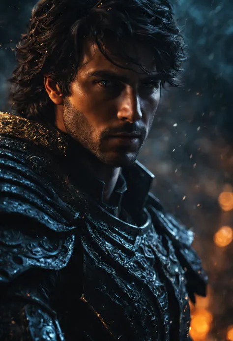 ~*~Breathtaking~*~ Cinematic realistic close-up in a movie scene, Vibrant colors, Highly detailed, Presented in Cinemascope, Create a moody atmosphere.
Masterpiece, Best quality, Depiction of the Fallen Lord, Night, Ultra detailed, Glowing eyes, Solo, Black hair, Messy hair, Short hair, Black armor, stare, the complex background