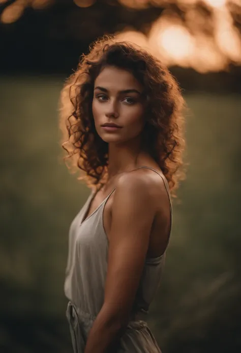 A close up of a woman with long hair in a field - SeaArt AI