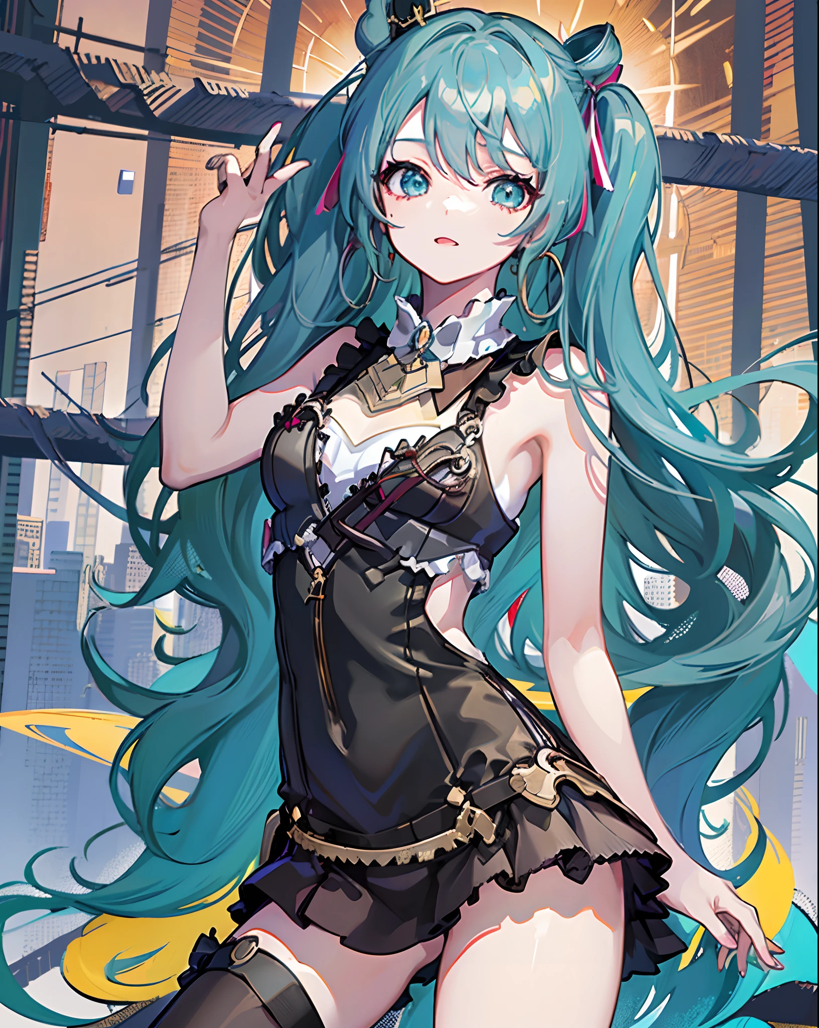 Hatsune miku , (cabello de color dividido:1.3), hermoso cabello rojo , hermoso cabello negro, colas gemelas, Tipo Estilo Luna, realista, extremadamente delicado y hermoso, juego_CG, Looking_abajo, Enfoque en los ojos, mano_en_cadera, brillante_piel, girlish,Mujer,hembra, joven,20 years old, cabello brillante, Cara hermosa detallada, senrisa malvada, Detalles complejos Ojos hermosos y delicados, lengua, toenails, Medio_senos, ojos rojos, authentic skin texture, penetrante, collar, tanque_Arriba, minifalda, Sandalias, cosecha_Arriba, tag, Playa, luz del sol, brillante, absurdos, fendo de pantalla CG 8k extremadamente detallado, muy fino 8K CG fendo de pantalla