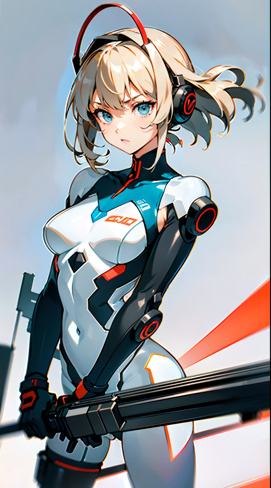 Anime girl with a gun and a helmet on - SeaArt AI