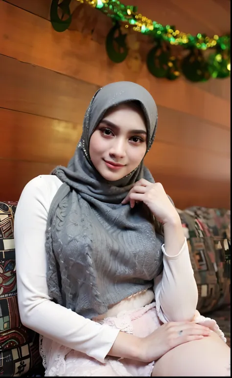 Large C breast: 1.6), sexy breast, cleavage, (hijab), (open front