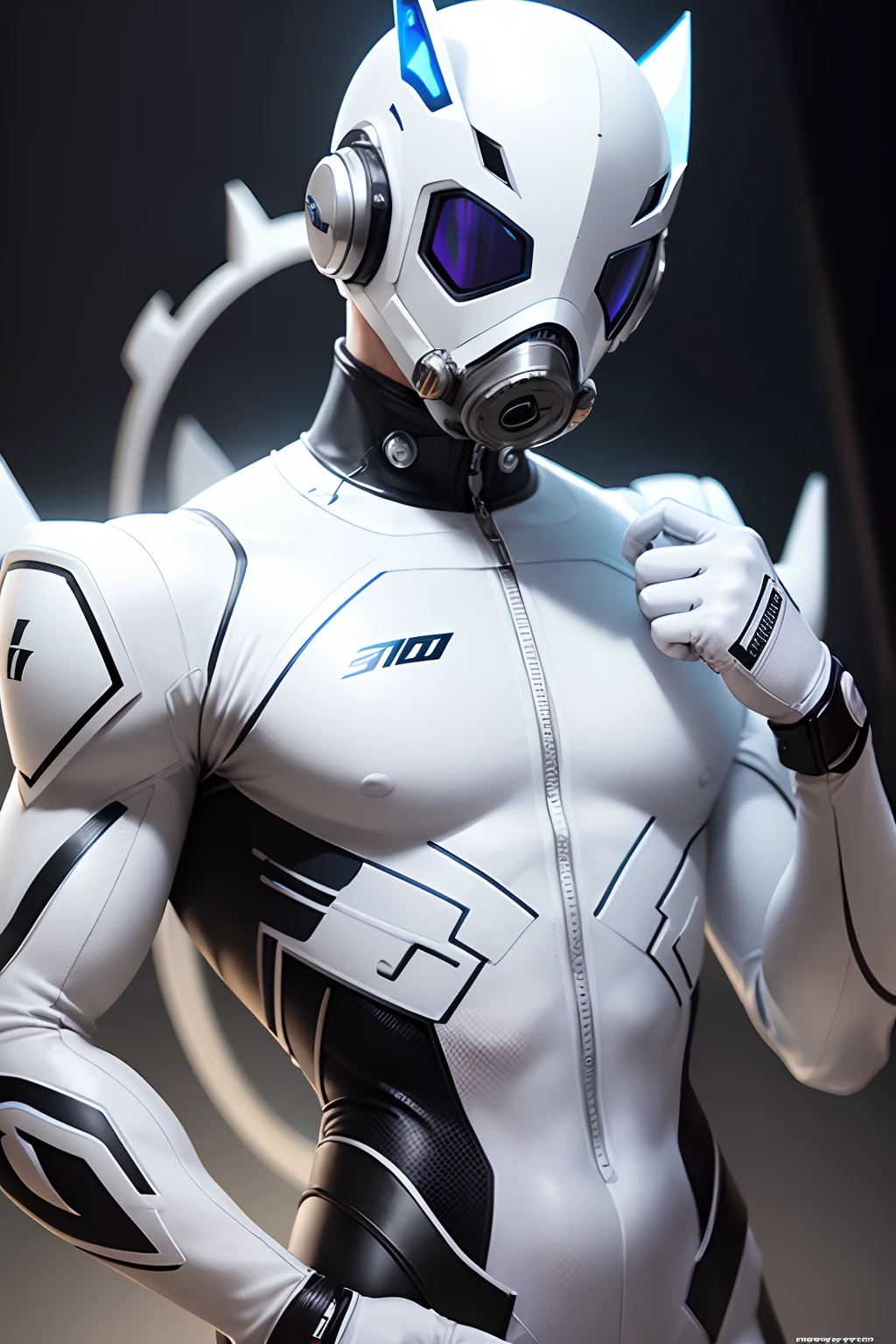 body suit, white suit, futuristic suit, white gloves, skin tight bodysuit -  SeaArt AI