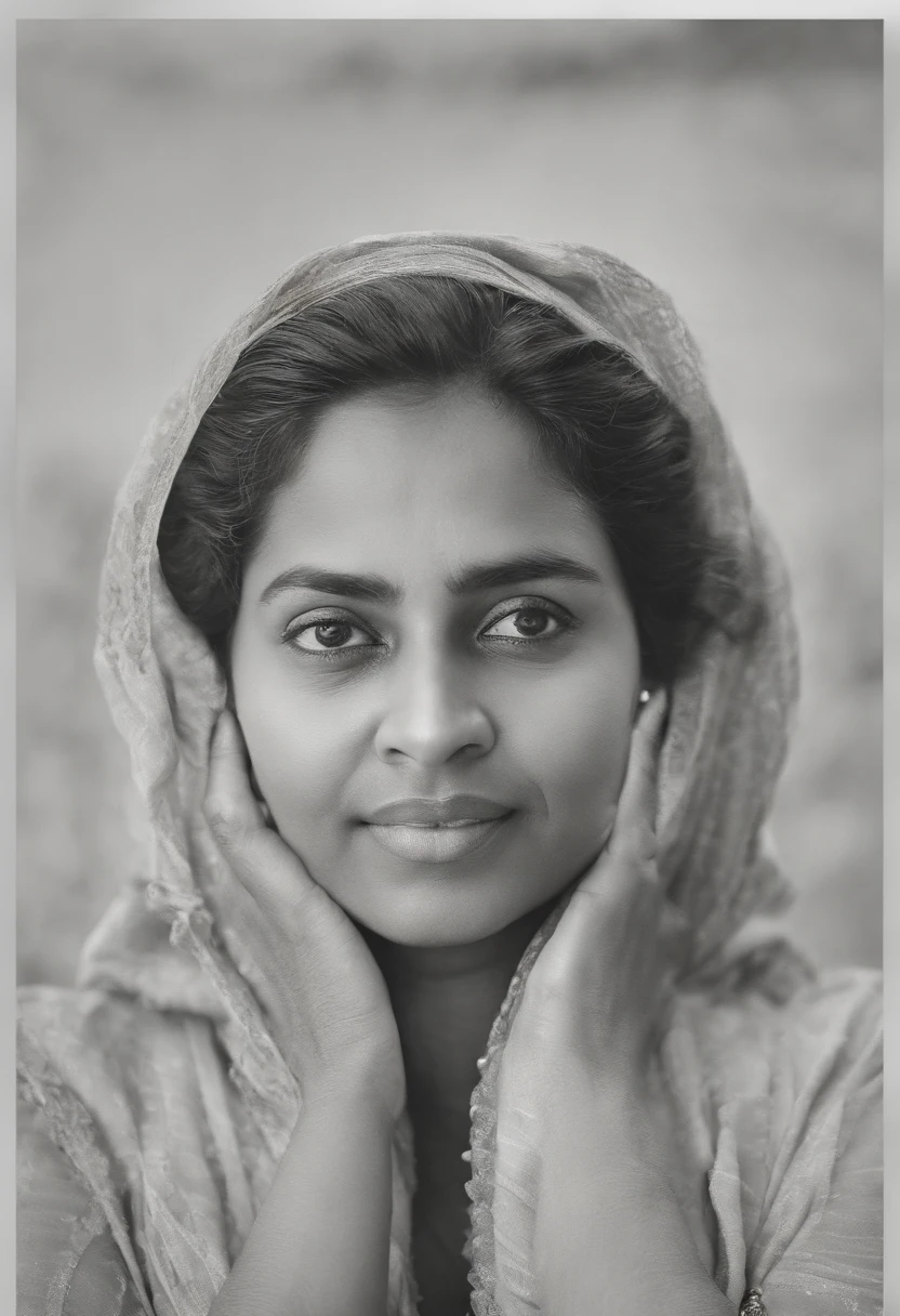 A black and white photo of a woman with a veil on - SeaArt AI