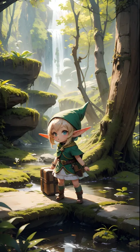 Chibi elf girl, explorer
