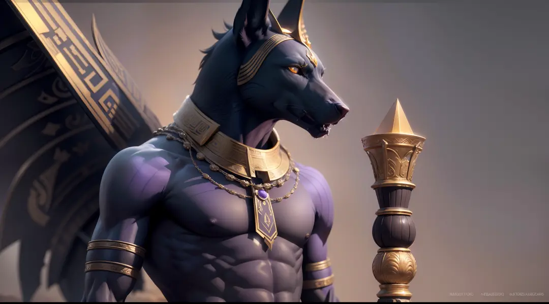 (masterpiece a man Extremly good full body Anubis stand with your head straight 16K Amazing Quality), (Amazing extremly defenition high quality detailed Resolution face of Anubis, extremly eyes, detailed clothes 4K, wonderfull hold the stick), masterpice a...