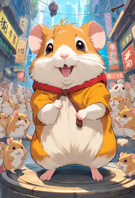 Cheerful hamster from special forces trades stocks on the stock exchange
