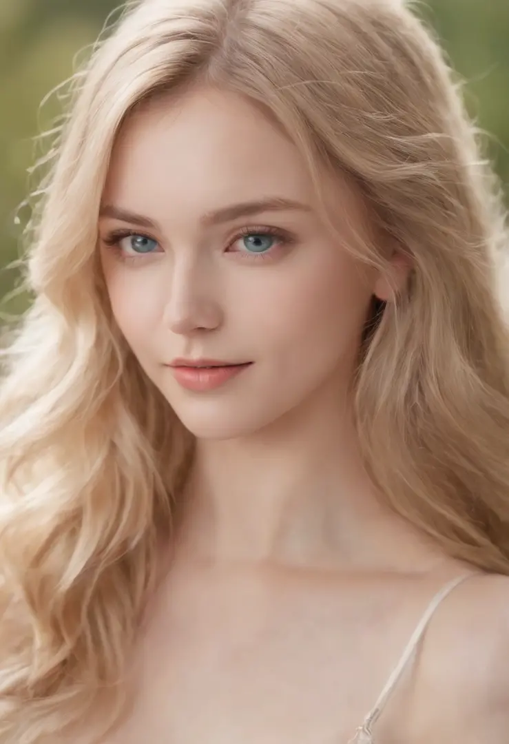 1girl in, very disheveled hair, |a blond、Very beautiful long shiny hair、Very beautiful cute face、Lustrous and radiant beautiful skin、独奏、ultra-quality、Hard Focus、film grains、超A high resolution、​masterpiece、Lovely detailed crystal clear light blue eyes that ...