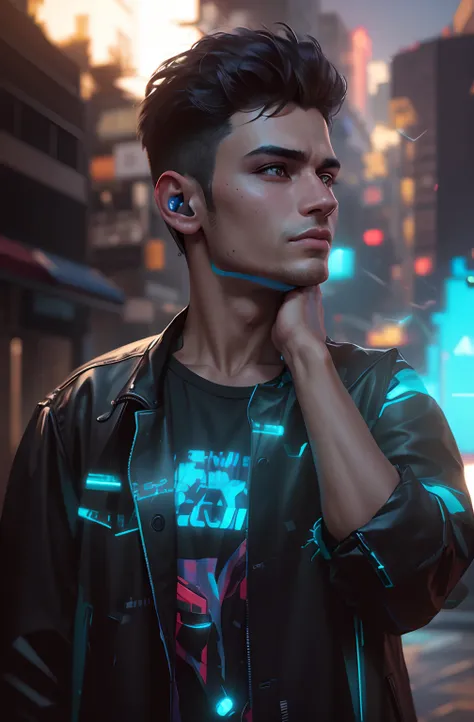 Change background cyberpunk handsame boy realistic fac 8k ultra ...