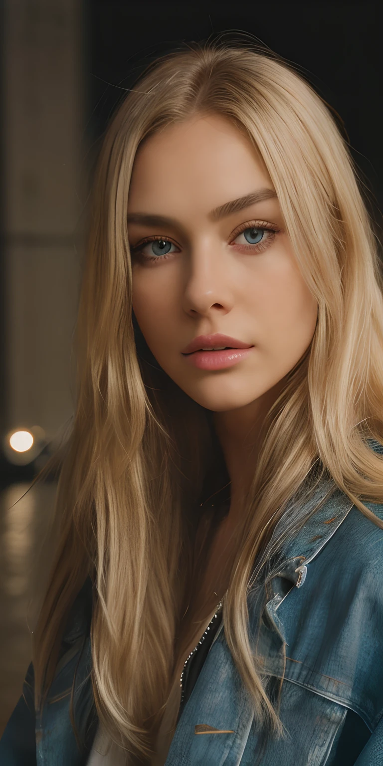 blond girl,long blond hair, perfect beautiful eyes, wearing perfect jacket, perfect point of view, No hat, long hair, beautiful, wonderful, At night, photorealistic, best quality, hyper detailed, beauty, photorealistic, best quality, hyper detailed, beauty, Selfie photo, , Analog style, Look away, skin texture, film grain, close-up, Ultra high resolution, Best shadow, ...RAW, instagram LUT, 8k HD detail, Realistic, detailed, texture skin, hyper detailed, realistic skin texture