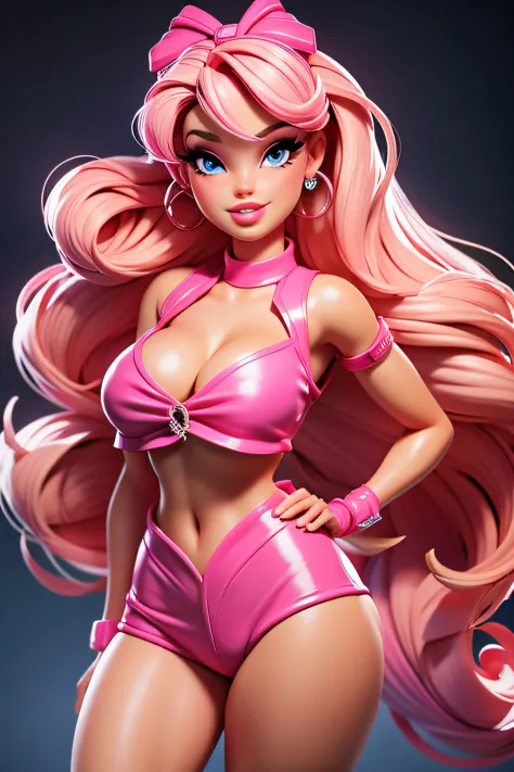 barbie pink, medium boobs