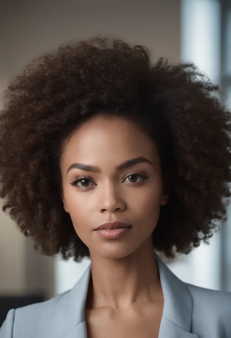 Beautiful Black Woman Afro Hairstyle Wear White Bra Looking Camera Stock  Photo by ©kiuikson 229907382