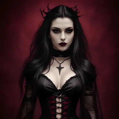 Woman Form Vampire Witch Corset Long Stock Photo 2335459685
