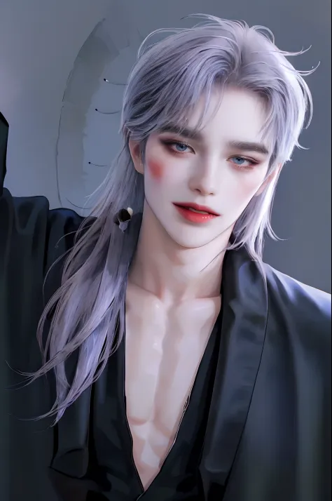 ((4K works))、​masterpiece、（top-quality)、((high-level image quality))、((One beautiful vampire woman))、Slim body、((Black Y Shirt Fashion))、(Detailed beautiful eyes)、((black backgrounds))、((Face similar to Chaewon in Ruseraphim))、((shoulder-length hair))、((br...