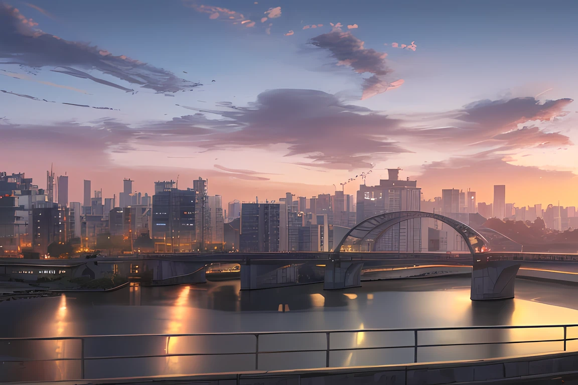 araffe bridge over a river with a city at day with many nuvens in the background, Cidade coreana tradicional, Seul, Direção: Simon Gaon, bela paisagem urbana, visão super ampla de uma paisagem urbana, cidade ao fundo, Cidade de Pyongyang, Coreia do Sul, cenário da cidade, cidade ao fundo, dia, nuvens, paisagem da cidade, por Jang Seung-eop, cidade ao fundo, PIXIV, paisagem urbana de anime hd, paisagem urbana estilo anime, cidade japonesa, cenário de anime concept art, cidade japonesa, linda cena de anime, Papel de parede de arte anime 4k, papel de parede de arte de anime 4k, beautiful cenário de anime, fundo de anime art, cenário de anime, Tóquio - cidade estilo, paisagem de anime, fundo de anime, pictórico, trending in PIXIV, premiado