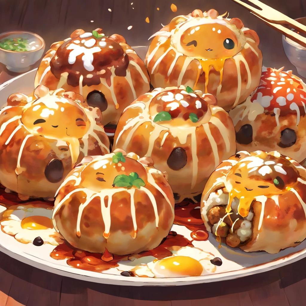 Takoyaki Cartoon PNG Transparent Images Free Download | Vector Files |  Pngtree