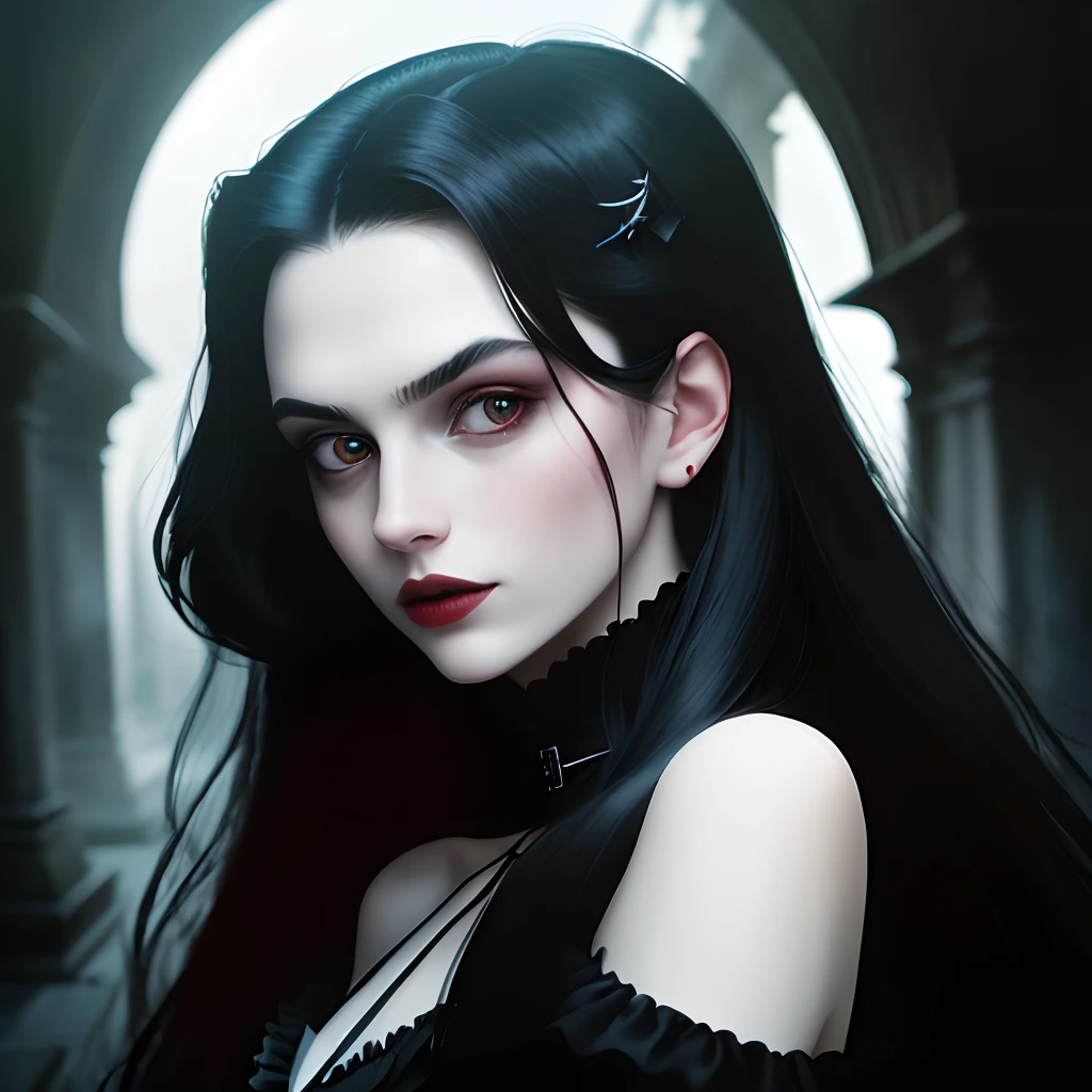 Beautiful coloR photo of vampiRes Pale skin, ChaRming cRimson eyes ...