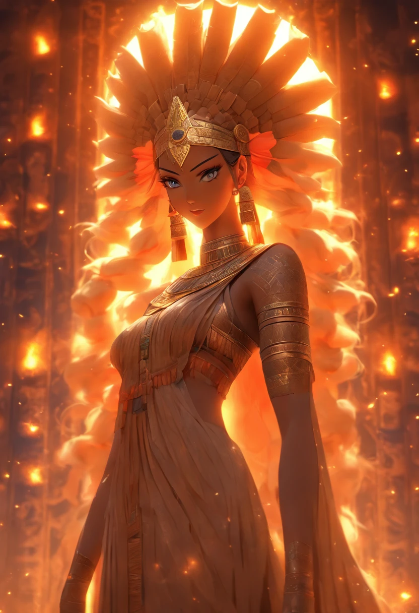 (((ANTU)) best quality, ultra-high resolution, 4K detailed CG, master piece,Sumerian goddess,Earth goddess,Sumerian clothing,Sumerian mythology, ((standing pose)),full body, Sumerian image, aesthetic, centered on screen