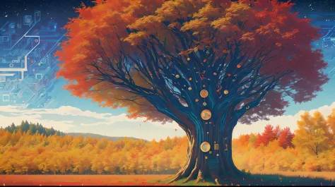 Dynamic HiFi pixel art (entitled "Maple Leaf"), Data Tree, (/data structure)/, organic data-space, minimal, beautifully detailed...