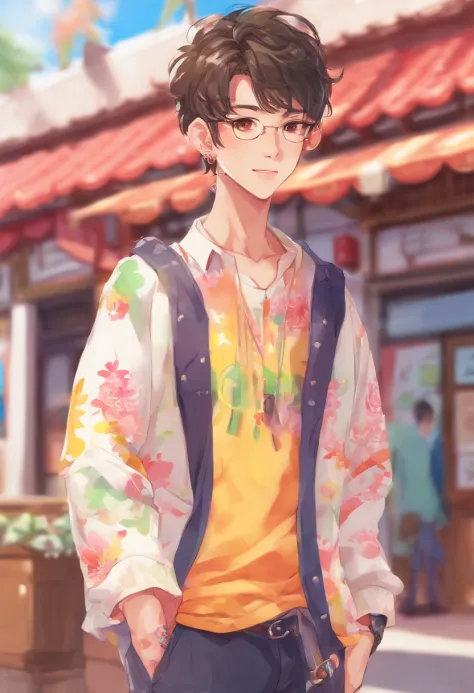 1 Asian man, camisa preta, casaco branco, olhos detalhados, luz suave, cores escuras, oil painting style, anime