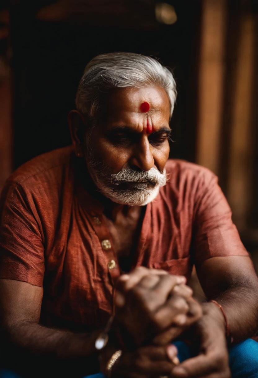 Portrait of a man with a white beard and a red shirt - SeaArt AI