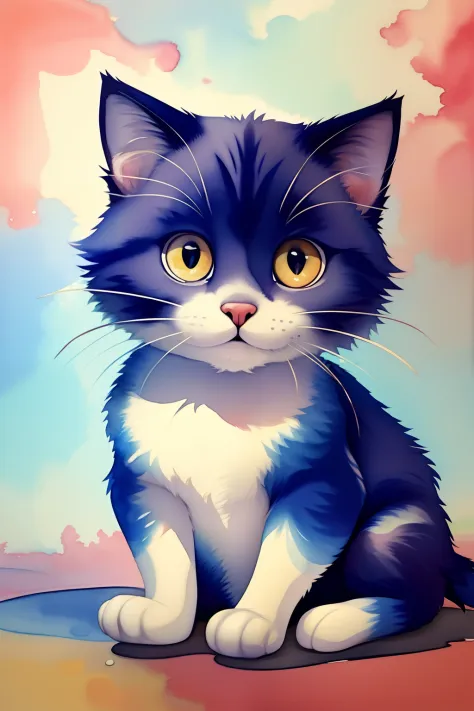imagine water color painting of a cat --v 1