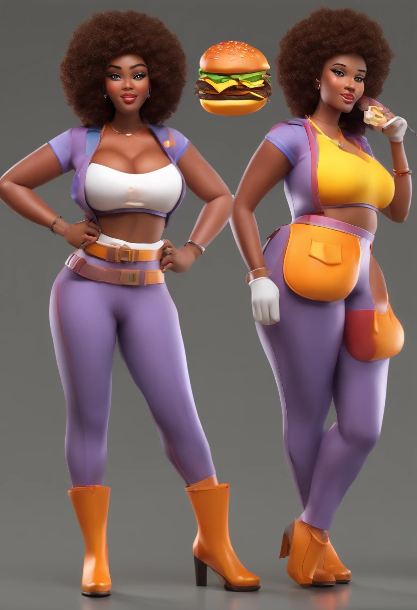 Two women in purple and orange outfits are standing next to each other -  SeaArt AI