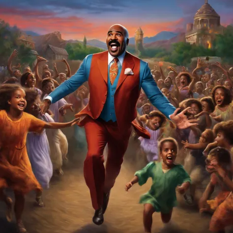 Steve harvey getting chased by ghouls