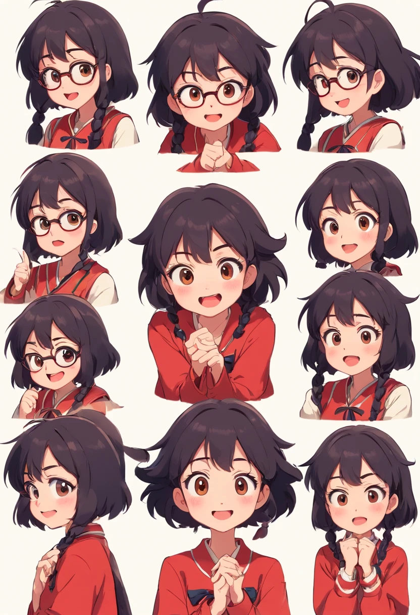 A bunch of anime character expressions with different expressions - SeaArt  AI